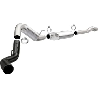 magnaflow 14+ chevrolet silverado 1500 gas 409 ss black 4in tip passenger side exit catback exhaust 19374 - image