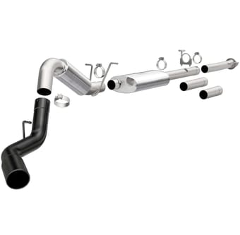 magnaflow 11-19 gm 2500/3500 6.0l 4in single passenger side rear exit cat-back exhaust w/black tips 19376 - image