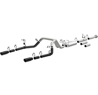 magnaflow 11-19 chevrolet silverado 2500/3500 hd v8-6.0l dual split cat-back exhaust w/black tips 19377 - image