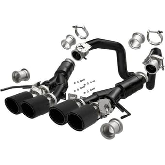 magnaflow 14-19 chevrolet corvette v8 6.2l competition axle back w/quad carbon fiber tips 3in diameter performance exhaust system 19381 - image