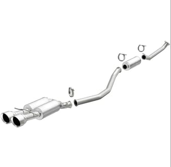 magnaflow 2017+ honda civic 1.5l 409 ss single exit polished 4.5in dual tips cat-back exhaust 19394 - image
