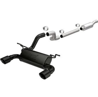 magnaflow 2018+ jeep wrangler 3.6l 409 ss dual split rear exit black tips cat-back exhaust 19417 - image