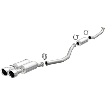 magnaflow catback 17-18 honda civic l4 1.5lgas dual exit polished stainless exhaust 19420 - image