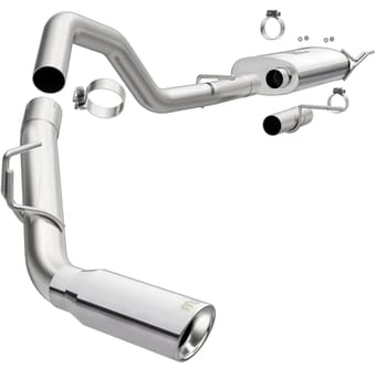 magnaflow catback 18-19 ford expedition v6 3.5l gas 3in polished stainless exhaust 19424 - image