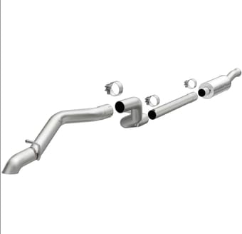 magnaflow cat back 2018 jeep wrangler 2.0l rock crawler series single exit stainless exhaust 19428 - image