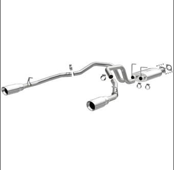 magnaflow 2019 ram 1500 v8 5.7l (excl. tradesman) polished 3in 409ss cat-back exhaust system 19429 - image