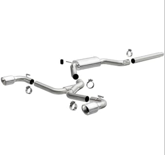 magnaflow 18-19 vw gti 2.0l 409 ss polished 3in touring series cat-back exhaust 19435 - image