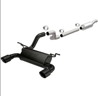 magnaflow cat-back 2018 jeep wrangler 2.0l dual black coated 4in tips 19437 - image
