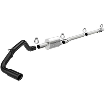 magnaflow 2019 ford ranger 2.3l black coated stainless steel cat-back exhaust 19452 - image