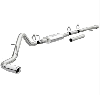 magnaflow 2019 chevy silverado 1500 v8 5.3l / v6 4.3l street series cat-back exhaust w/ polished tip 19469 - image