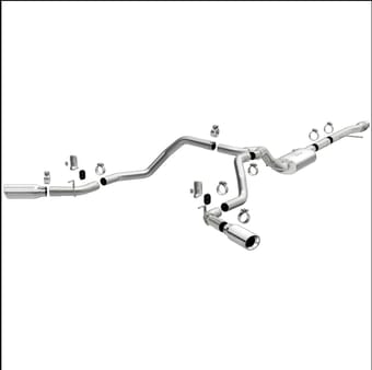 magnaflow 2019 chevy silverado 1500 v8 5.3l street series dual split exit exhaust w/ polished tips 19473 - image