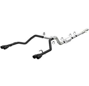 magnaflow 2019 chevy silverado 1500 v8 5.3l street series quad split rear exhaust w/ black tips 19478 - image