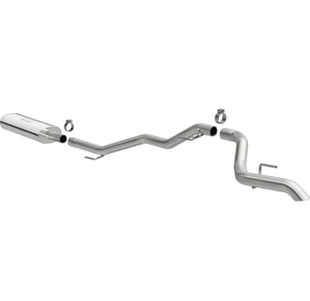 magnaflow 20-22 jeep gladiator 2.5in rock crawler series single rear exit ss cat-back exhaust w/o tip 19486 - image