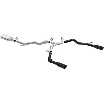 magnaflow 20-22 jeep gladiator 3in street series dual split exit ss cat-back exhaust w/black tips 19487 - image
