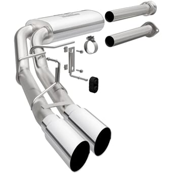 magnaflow 15-22 ford f-150 street series cat-back performance exhaust system- polished side exit 19563 - image