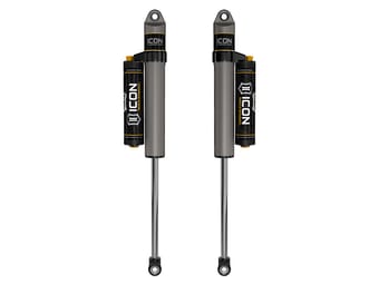 icon 1999-2024 ford f-250/f-350/f-450 super duty, 0-3" lift, rear, v.s. 2.5 aluminum series shocks, piggyback reservoir w/ cdcv, pair 37705cp - image