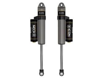 icon 1999-2004 ford f-250/f-350 super duty 4wd, 3-6" lift, front, v.s. 2.5 aluminum series shock absorbers, piggyback reservoir, pair 37710p - image