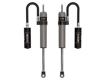 icon 1991-2007 toyota land cruiser 80/100 series, 4-6" lift, rear, v.s. 2.5 aluminum series shock absorbers, remote reservoir, pair 57804p - image