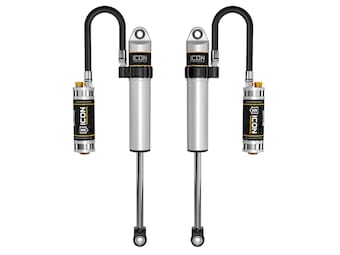 icon 2003-2024 toyota 4runner/2005-2023 toyota tacoma/2007-2014 toyota fj cruiser, front, 2.5 vs long travel remote reservoir w/ cdcv, secondary shocks, pair 59703cp-cb - image