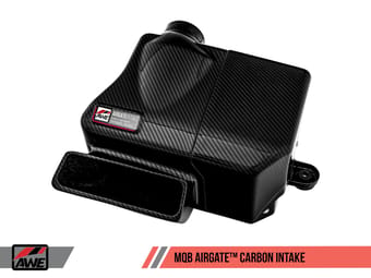 awe tuning audi / volkswagen mqb 1.8t/2.0t/golf r carbon fiber airgate intake w/ lid 2660-15024 - image