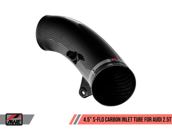 awe tuning audi rs3 / tt rs 4.5in s-flo carbon inlet tube 2660-15044 - image