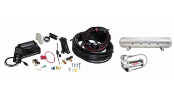 air lift performance 3p (1/4 air line 4 gal 7-port raw aluminum tank viair 444c comp) 27684 - image