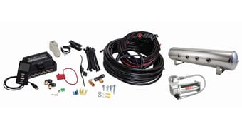 air lift performance 3p (3/8 air line 4 gal 7-port polished aluminum tank viair 444c comp) 27789 - image