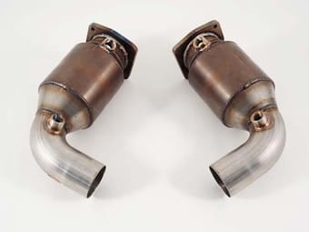 awe tuning 10-12 porsche 997.2tt performance high flow cat sections for oe muffler 3010-11084 - image