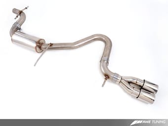 awe tuning 05-13 audi 8p a3 fwd cat-back performance resonated exhaust 3010-22016 - image