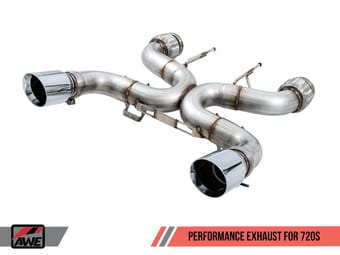 awe tuning 18-20 mclaren 720s performance exhaust - chrome silver tips 3010-32040 - image