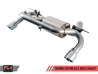awe tuning 16-20 bmw f3x 335i / 435i touring edition axle-back exhaust - carbon fiber tips 3010-35002 - image