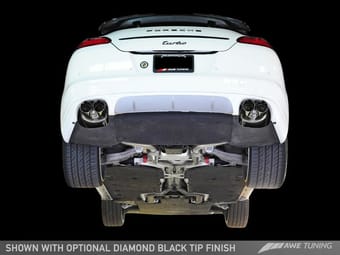 awe tuning 10-14 panamera turbo performance exhaust system touring edition polished silver tips 3010-42022 - image