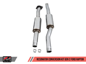 awe tuning 17-20 ford raptor resonated front pipe conversion kit 3015-11040 - image