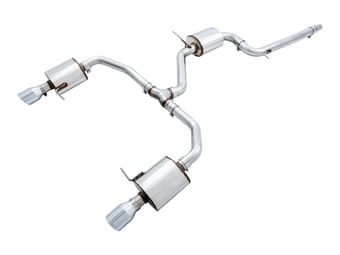 awe tuning 19-21 volkswagen jetta gli mk7 touring exhaust - chrome silver tips (fits high-flow dp) 3015-22070 - image