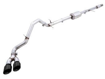 awe tuning 19-22 4th gen gm 1500 5.3l 0fg catback dual side exit (flat bumper) - diamond black tips 3015-23208 - image