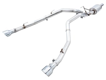 awe tuning 09-18 ram 1500 5.7l (w/cutouts) 0fg dual rear exit cat-back exhaust - diamond black tips 3015-33004 - image