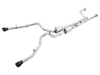 awe tuning 21-22 ram 1500 trx 0fg cat-back exhaust - diamond black tips 3015-33005 - image