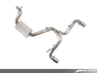 awe tuning 10-14 vw mk6 gti performance catback - chrome silver round tips 3015-32036 - image
