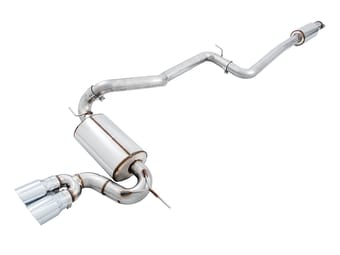 awe tuning 13-18 ford focus st touring edition cat-back exhaust - resonated - chrome silver tips 3020-32038 - image