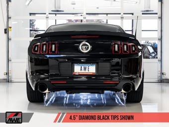 awe tuning 11-14 s197 mustang gt axle-back exhaust - touring edition (diamond black tips) 3015-33094 - image