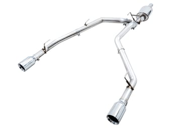 awe tuning 09-21 ram 1500 5.7l (w/o cutout) 0fg dual rear exit cat-back exhaust - chrome silver tips 3015-32101 - image