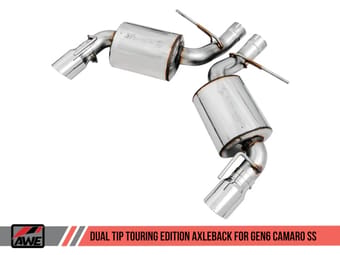 awe tuning 16-22 chevrolet camaro ss axle-back exhaust - touring edition (chrome silver tips) 3015-32103 - image