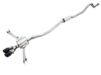 awe tuning 17-20 honda civic si touring edition exhaust w/front pipe & dual diamond black tips 3015-33122 - image