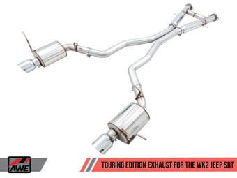 awe tuning 14-21 jeep grand cherokee srt touring edition exhaust - diamond black tips 3015-33121 - image