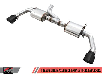 awe tuning 12-18 jeep wrangler jk/jku 3.6l tread edition axle-back dual exhaust - diamond black tips 3015-33003 - image