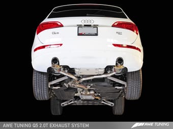 awe tuning 10-17 audi 8r q5 2.0t touring edition exhaust - diamond black tips 3015-33030 - image