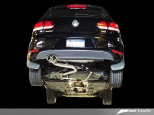 awe tuning 10-14 vw golf tdi performance exhaust - diamond black tips 3015-23022 - image