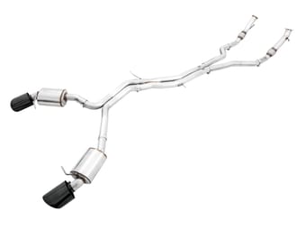 awe tuning 19 audi b9 rs 5 sportback touring edition exhaust-non resonated- diamond black rs style tips 3015-33114 - image