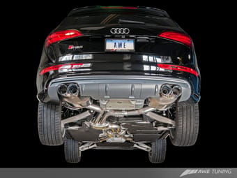 awe tuning 14-17 audi 8r sq5 touring edition exhaust - quad outlet diamond black tips 3015-43056 - image