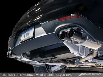 awe tuning 11-13 porsche panamera 2/4 touring edition exhaust - w/diamond black tips 3015-43064 - image